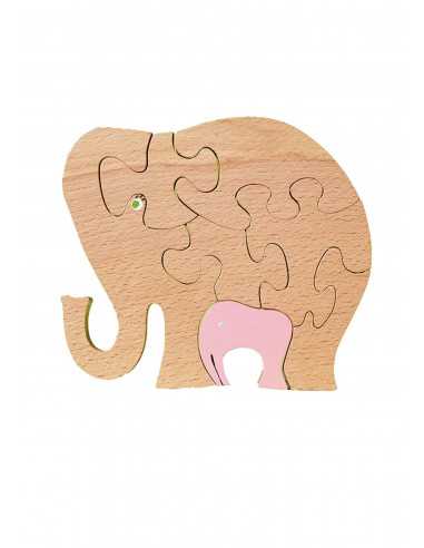 Wootswood-Jigsaw puzzle en bois adulte et enfant - La marche de l'éléphant